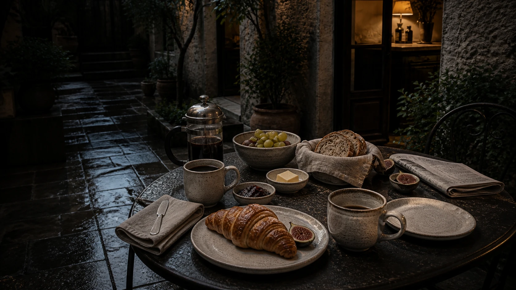 Frühstück im fiktiven Hotel Haus Mara