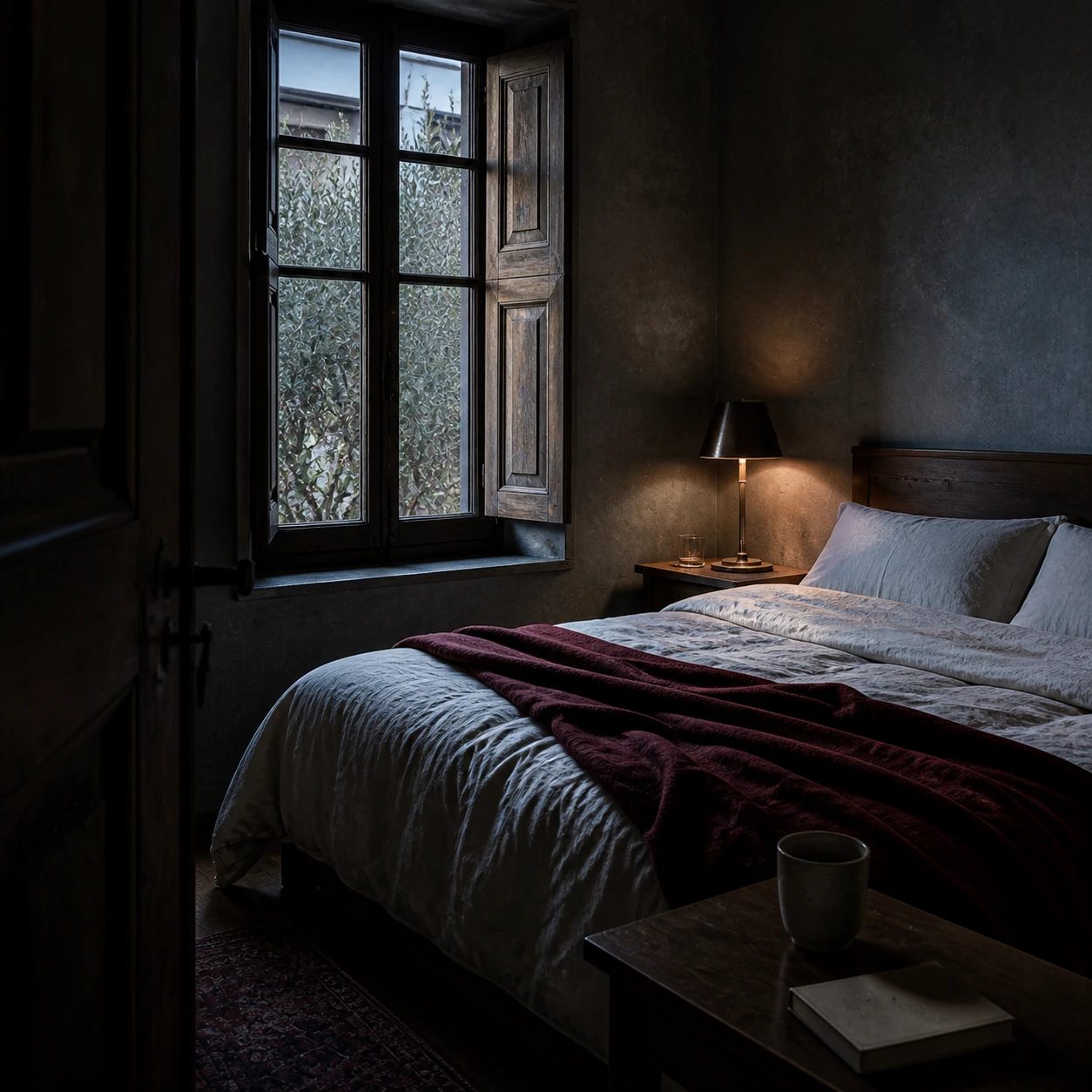 Boutiquehotelzimmer im ersten Morgenlicht