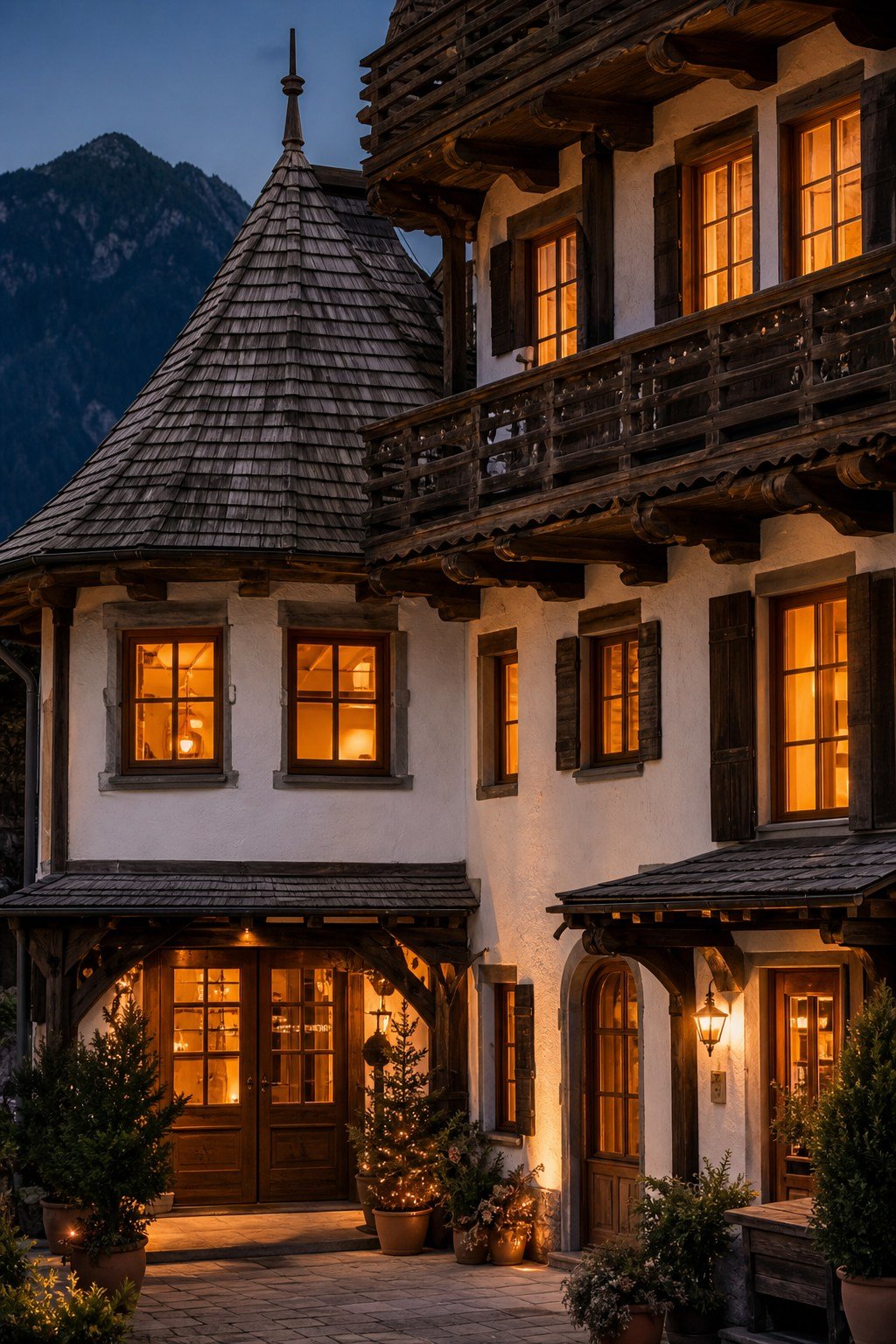 Traditionelles Hotel in den Bergen als Konzeptbild